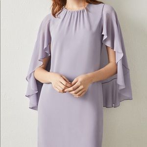 BCBG MAXAZRIA Cape Sleeve A-Line Lavender Dress